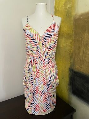 Colorful Rainbow Tile Print Racer Back BCBGeneration Summer Dress